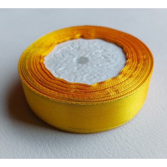 ОПТ Лента атласная с люрексом 2.5 см*25 ярдов, цв. желто-оранжевый